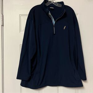 LevelWear Navy Blue 1/4 Zip Fleece Lined Pullover zip Pockets 2X XXL
